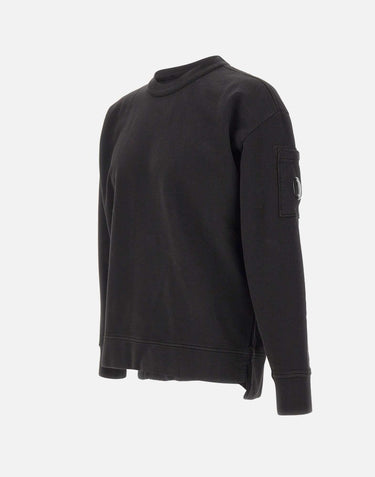 "Brushed and Emerized Diagonal Fleece Boxy Crewneck" 19CMSS058A 006372G999 C.P. COMPANY 