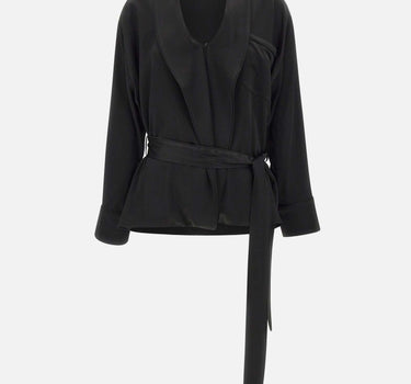 "Pyjama Wrap Blouse" 1425WSH006839B BLACK VICTORIA BECKHAM 