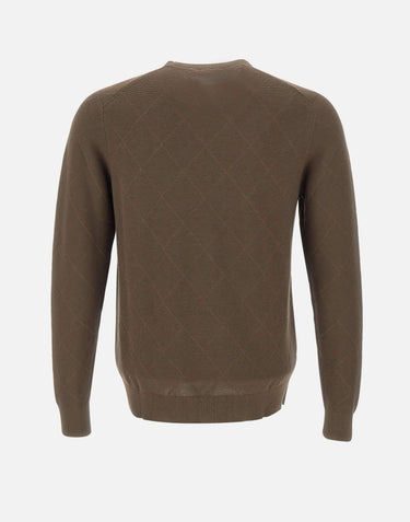 Maglia in cotone con lavorazione a rombi DK17016 MORO DIKTAT 