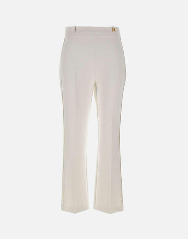 Pantaloni in doppio crêpe stretch con logo charm PA16861E2 360 ELISABETTA FRANCHI 