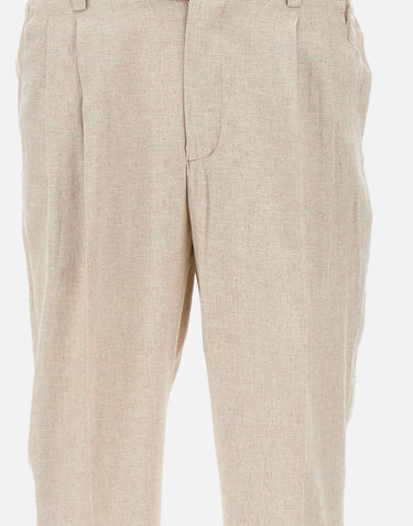 Pantaloni in misto lino e cotone DVR57CLI1002 0518 DEVORE 
