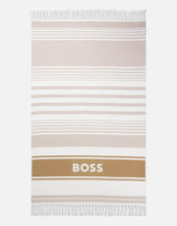 Telo mare in cotone jacquard con frange 50561255 260 BOSS 