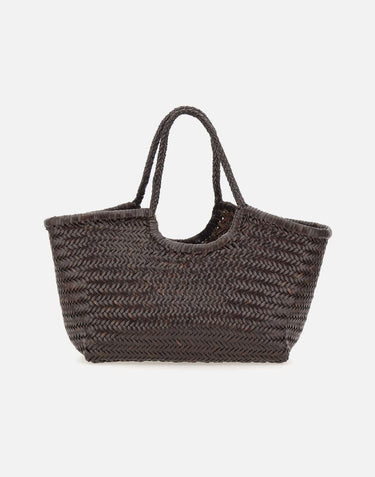 Borsa a spalla "Nantucket basket big" in pelle 8822 BROWN DRAGON DIFFUSION 