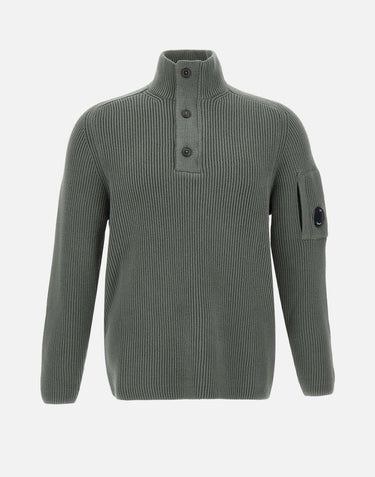 "Polo collar full rib sweater" 19CMKN016A 006608A921 C.P. COMPANY 