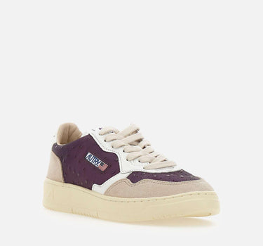 Sneakers "Medalist Low" in pelle con dettagli in suede e pelle stampa ostrich AULW ER01 AUTRY 