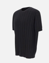 Maglia in cotone a coste larghe DK17026 NERO DIKTAT 