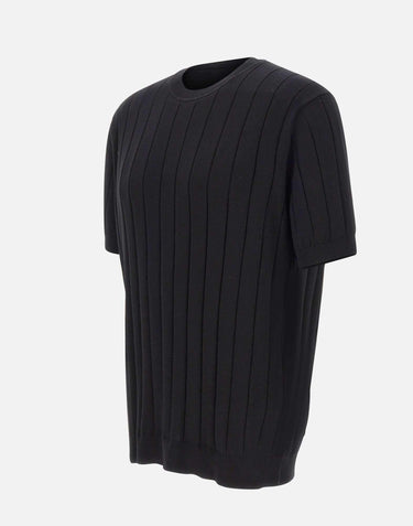 Maglia in cotone a coste larghe DK17026 NERO DIKTAT 
