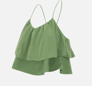 "Tank top volant mixed fabric" T35218 84 SUN68 