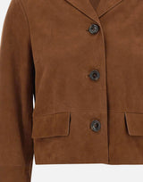 Giacca boxy in pelle scamosciata CA6379P0382 81242 LIU-JO 