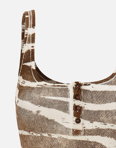 Top in costina a stampa zebra 2T123A M1035 BLUMARINE 