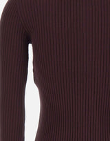 "Vinil and Knit Cardigan" 326MGI056FI0001 BURGUNDY COURREGES 