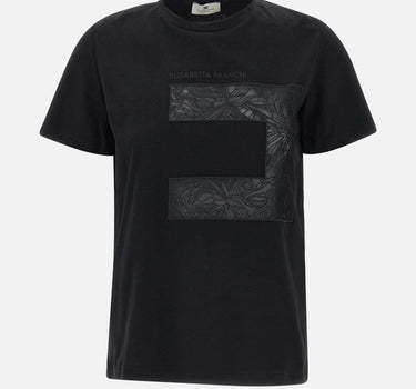T-shirt in jersey con macro logo in voile MA03151E2 110 ELISABETTA FRANCHI 