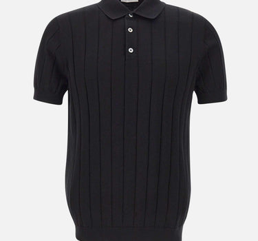Polo in cotone a coste larghe DK17027 NERO DIKTAT 
