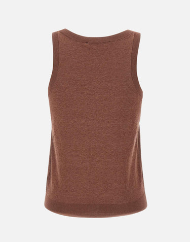 Top smanicato in maglia SP5NT001 6022 KAOS 