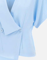 Top in crêpe con scollo a V TOP16522 LIGHTBLUE NISSA 