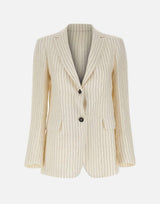 Blazer in lino gessato 2616041012600 001 MAX MARA STUDIO 