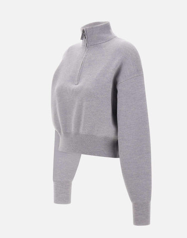 "Fine merino sweater half zip" 1425KJU006610B MELANGE VICTORIA BECKHAM 