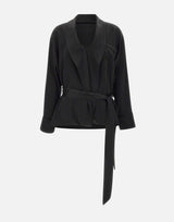 "Pyjama Wrap Blouse" 1425WSH006839B BLACK VICTORIA BECKHAM 