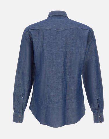 Camicia in misto cotone e lino WSU02P2054251U 0001 BARBA 