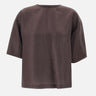 Blusa in misto lino laminata 50560291 207 BOSS 