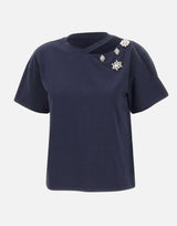 T-shirt con ricami gioiello CA6160JS088 P9583 LIU-JO 