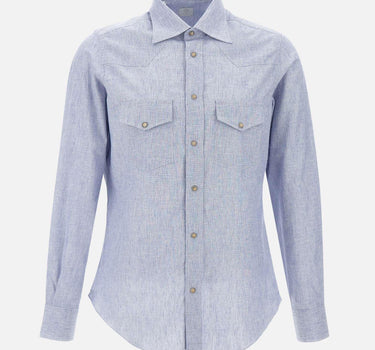 Camicia in cotone e lino K75CAMK02 TES0K19208 ELEVENTY 
