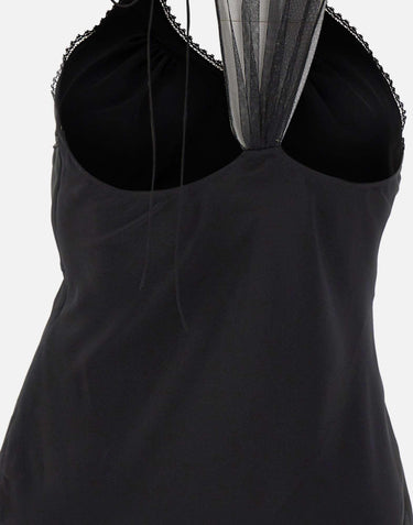 Top in seta arricciato 1226WTP007297A BLACK VICTORIA BECKHAM 