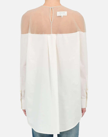 Blusa over con inserto trasparente S62NH0053 M35256101 MM6 MAISON MARGIELA 