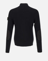 "Ribbed Zip Up Cardigan" PMG25 BLACK PREMIATA 
