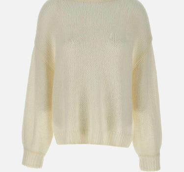 "Loose stitch crewneck" 24564 IVORY SOFT GOAT 