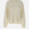 "Loose stitch crewneck" 24564 IVORY SOFT GOAT 
