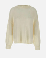 "Loose stitch crewneck" 24564 IVORY SOFT GOAT 