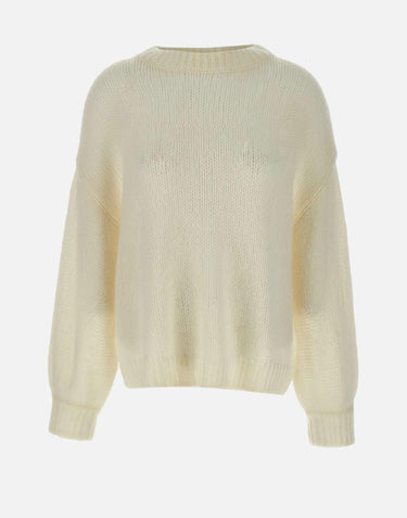 "Loose stitch crewneck" 24564 IVORY SOFT GOAT 