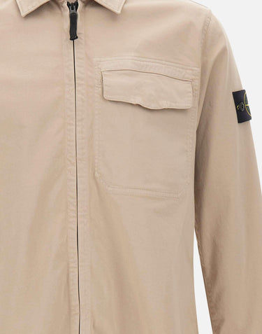 Overshirt in raso di cotone biologico stretch 1200015S0012 V009A STONE ISLAND 