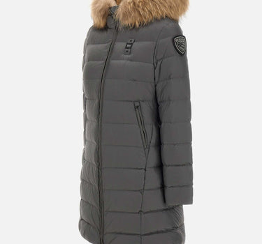 Piumino lungo con pelliccia "Kristin" 25WBLDK03103 006047978GG BLAUER 