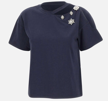 T-shirt con ricami gioiello CA6160JS088 P9583 LIU-JO 