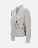Blusa in seta "Pk label wrap" O1102503 B6M THEORY 