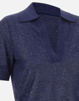 Polo con micro paillettes 390026 809 KANGRA 