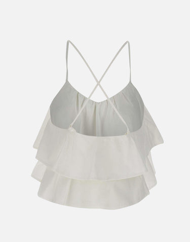 "Tank top volant mixed fabric" T35218 31 SUN68 
