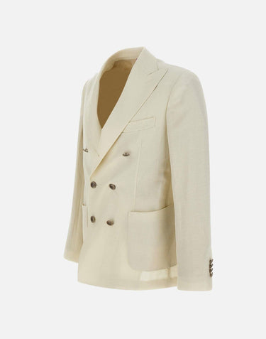 Blazer in lana e lino 3331A 04P SANTANIELLO 