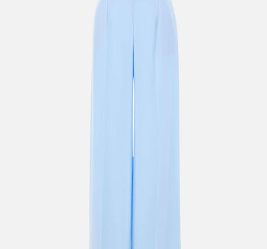 Pantaloni in crêpe a vita alta P16523 LIGHTBLUE NISSA 