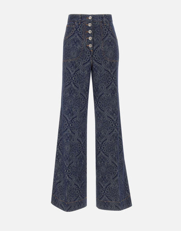 Jeans flare in denim jacquard WRNB0004 99TJEF9S9090 ETRO 