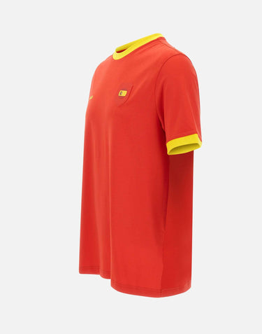 T-shirt in cotone elasticizzato con bandiera 50562134 648 BOSS 