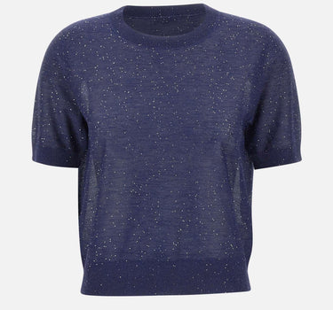 Maglia a maniche corte con micro paillettes 390021 809 KANGRA 