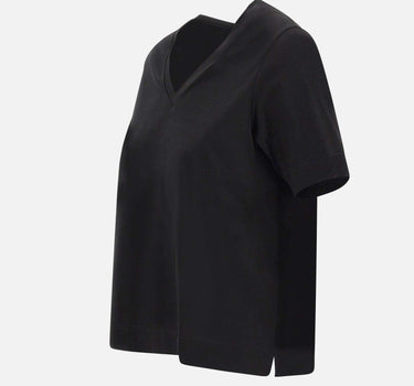 T-shirt in cotone con scollo a V 60205 74000099 GRAN SASSO 