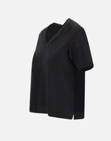T-shirt in cotone con scollo a V 60205 74000099 GRAN SASSO 