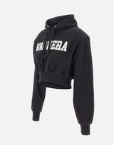 Felpa crop con cappuccio VAQ11T029 BLACK VAQUERA 