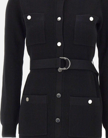 Abito in maglia con spalline imbottite MF5371MS99E 22222 LIU-JO 