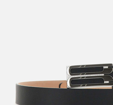 "Silver Buckle Smooth calf belt" 1124ABL006321A BLACK VICTORIA BECKHAM 