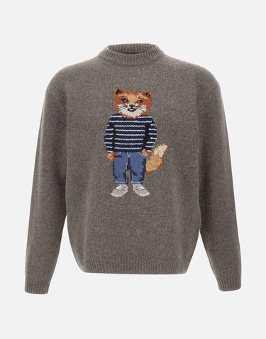 "Dressed fox intarsia woll jumper" PM00806KH0002 H170 MAISON KITSUNE' 